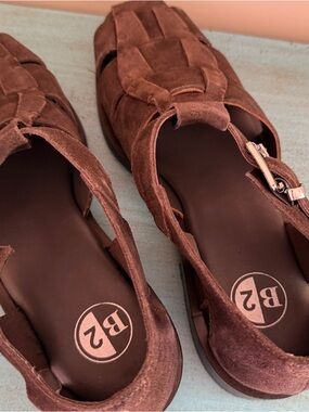 Women's Brown Suede Slingback Sandals Size 42